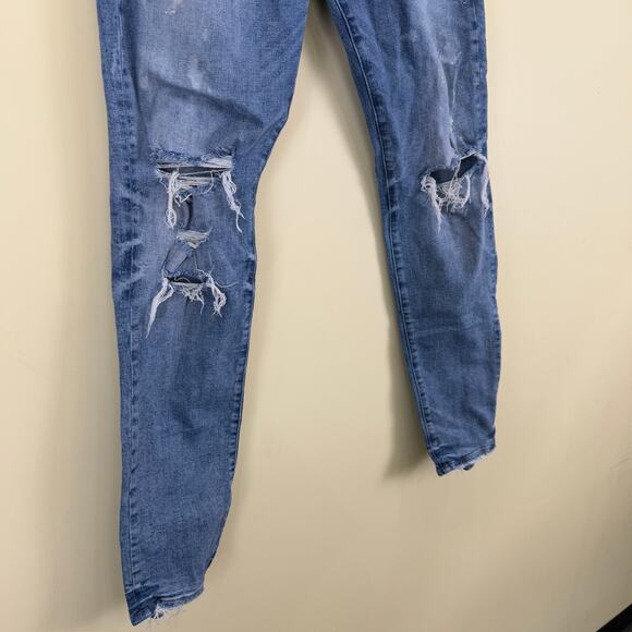 PURPLE BRAND Ripped Knee Blowout Slim Jeans Blue Distressed Denim P002 Size 34 - Picture 3 of 10